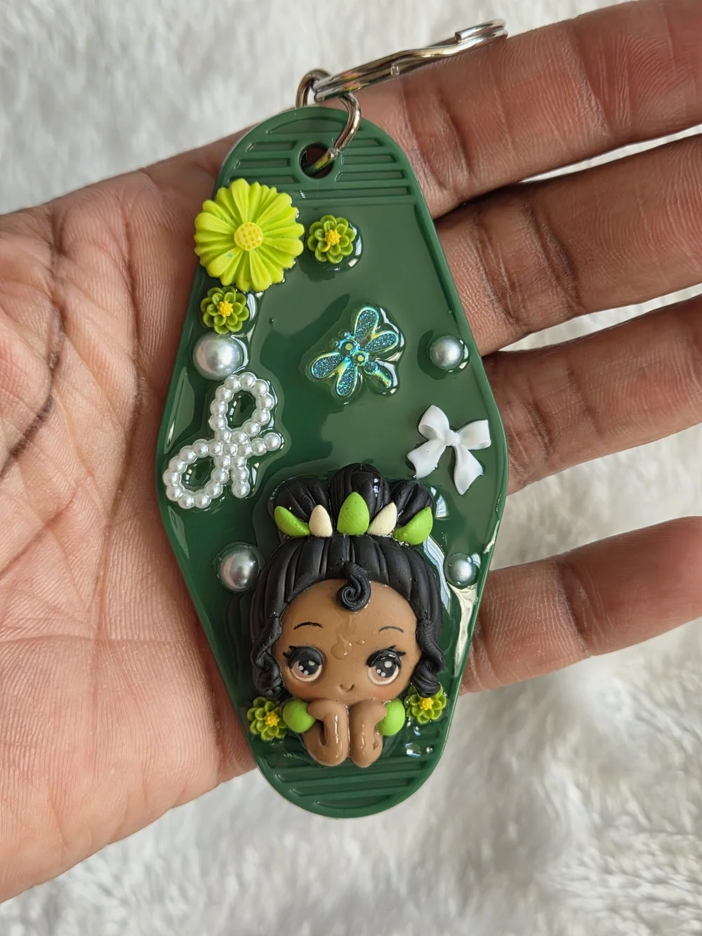 Princess Tiana Green Decorative Keychain